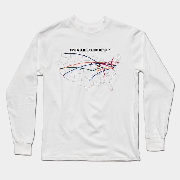 MLB Relocation Map Long Sleeve T-Shirt by uniauthority